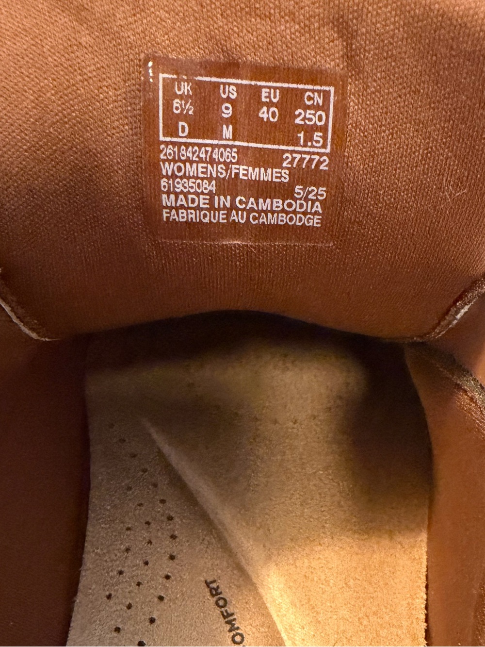 Clarks Mykah Joy Platform Sneaker Womens Sz 9M Tan Leather Zipper Lace Up Casual - Picture 8 of 10